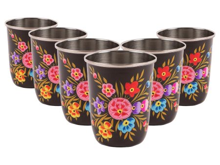 Pansy 300ml Hand-Painted Picnic Cups - Pack of Six - By BillyCan on Sale