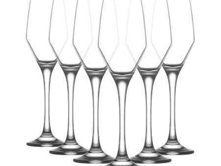 230ml Ella Glass Champagne Flutes - Pack of Six - By LAV on Sale