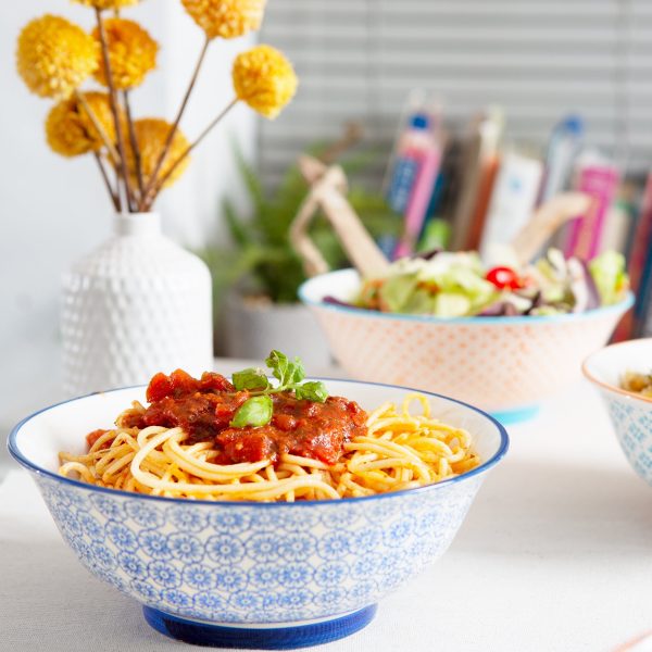 21.5cm Hand Printed China Salad Bowls - Pack of Two - By Nicola Spring Supply