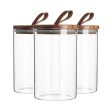 1L Wooden Loop Lid Storage Jars - Pack of Three - By Argon Tableware Online Hot Sale