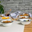 16cm Black Grey Rimmed White Enamel Bowls - Pack of Four - By Argon Tableware Hot on Sale