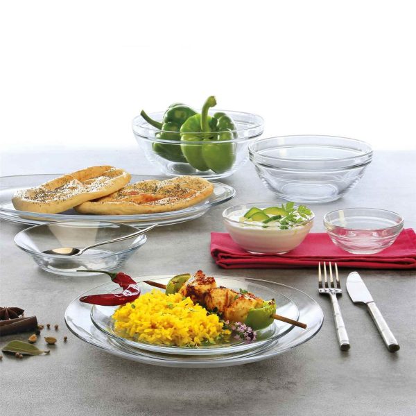 23.5cm Lys Glass Dinner Plates - Pack of Six - By Duralex For Discount