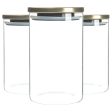 1L Metal Lid Storage Jars - Pack of Three - By Argon Tableware Hot on Sale