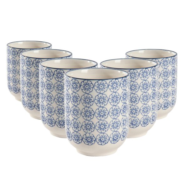 280ml Hand Printed China Tumblers - Pack of Six - By Nicola Spring Online Sale