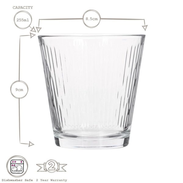 255ml Nora Glass Tumblers - Pack of 6 - By LAV Online