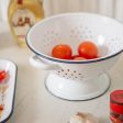 23.5cm White Enamel Colander - By Argon Tableware Discount