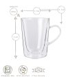 285ml Double Walled Glass Mugs - Pack of Two - By Rink Drink Cheap