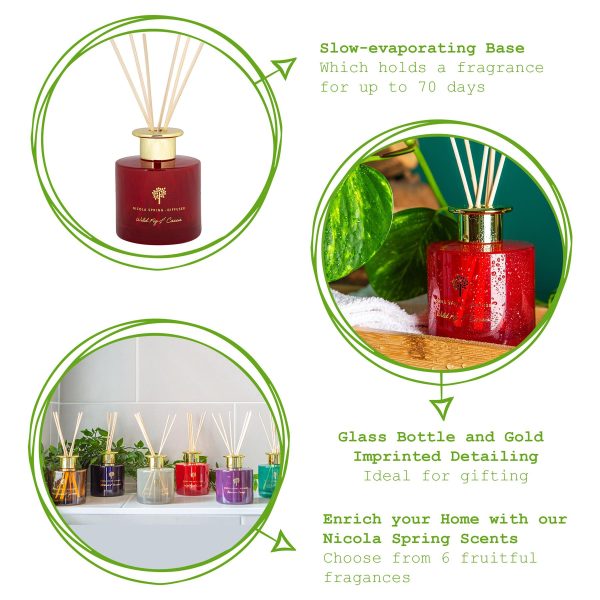 200ml Wild Fig & Cassis Scented Reed Diffuser - By Nicola Spring Online Hot Sale