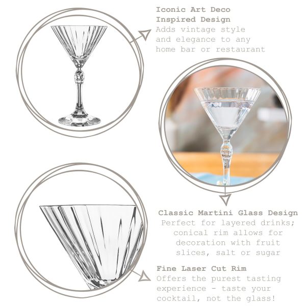 155ml America  20s Martini Glasses - Pack of Six - By Bormioli Rocco Online Sale