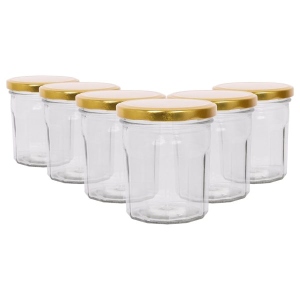 250ml Glass Jam Jars with Lids - Pack of 6 - By Argon Tableware For Cheap