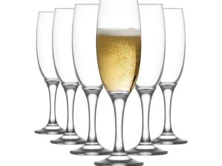 220ml Empire Champagne Flutes - Pack of Six - By LAV Fashion