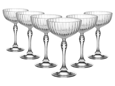 230ml America  20s Champagne Saucers - Pack of Six - By Bormioli Rocco Online Hot Sale