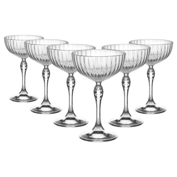 230ml America  20s Champagne Saucers - Pack of Six - By Bormioli Rocco Online Hot Sale