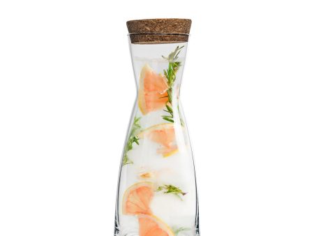 285ml Ypsilon Glass Carafe with Cork Lid - By Bormioli Rocco For Sale