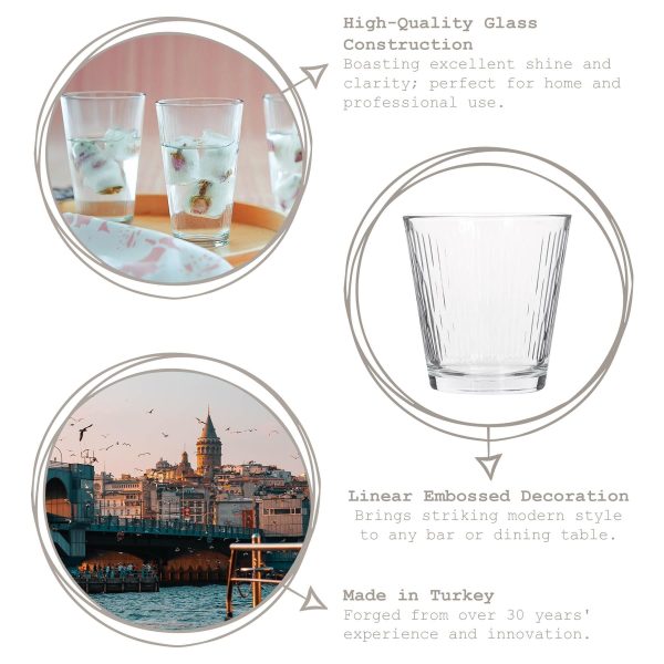 255ml Nora Glass Tumblers - Pack of 6 - By LAV Online