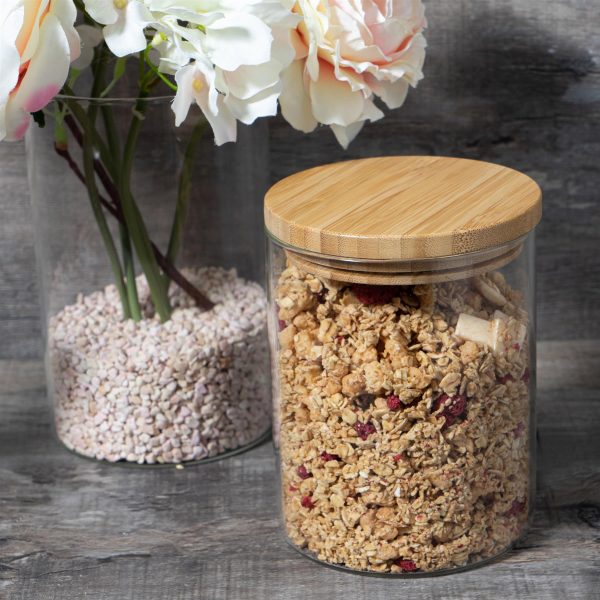 1L Wooden Lid Storage Jars - Pack of Three - By Argon Tableware For Discount