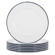 25.5cm White Enamel Dinner Plates - Pack of Six - By Argon Tableware Hot on Sale