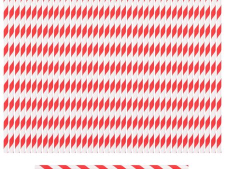 19.5cm Red Stripe Paper Straws - Pack of 40 - By Ashley Fashion