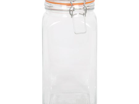 1.7L Square Glass Jar with Clip-Top Lid - By Argon Tableware Discount