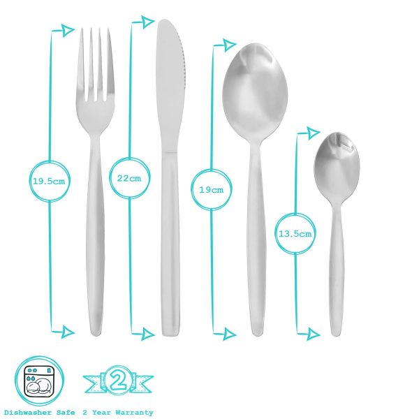 24pc Economy Stainless Steel Cutlery Set - Pack of Six - By Argon Tableware Supply