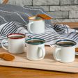 130ml White Enamel Espresso Cups - Pack of Four - By Argon Tableware Cheap