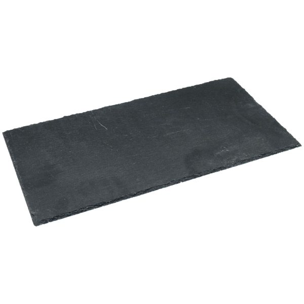 29cm x 12cm Rectangular Natural Slate Serving Plate - Pack of Three - By Argon Tableware Discount