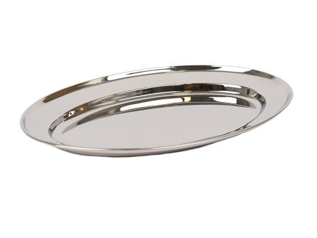 25cm x 17cm Oval Stainless Steel Serving Platter - By Argon Tableware For Cheap