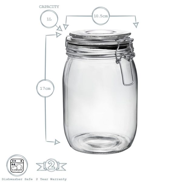 1L Classic Glass Storage Jar - By Argon Tableware on Sale