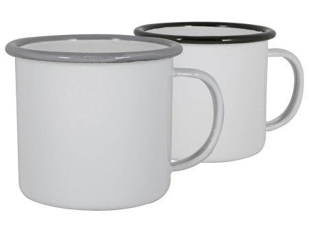 130ml Black Grey White Enamel Espresso Cups - Pack of Four - By Argon Tableware Online Hot Sale