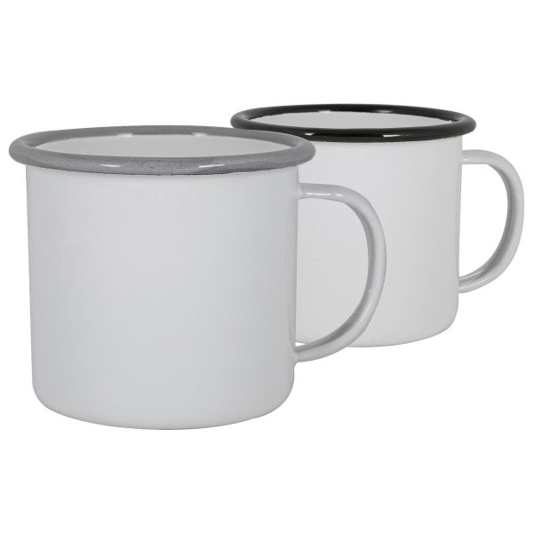 130ml Black Grey White Enamel Espresso Cups - Pack of Four - By Argon Tableware Online Hot Sale