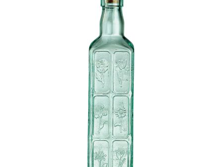 500ml Country Home Green Fiori Olive Oil Glass Bottle with Cork Lid - By Bormioli Rocco Online Sale