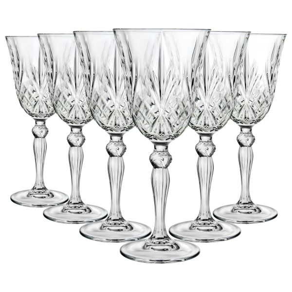 210ml Melodia White Wine Glasses - Pack of 6 - By RCR Crystal on Sale