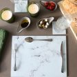 12pc Rectangle Glass Placemats & Square Coasters Set - 40cm x 30cm - Marble - By Harbour Housewares For Discount