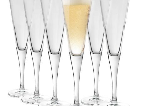 160ml Ypsilon Champagne Flutes - Pack of Six - By Bormioli Rocco Online Sale