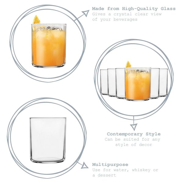 280ml Aere Tumbler Glasses - Pack of Four - By Bormioli Rocco Fashion