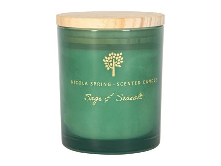 130g Sage & Seasalt Scented Soy Wax Candle - By Nicola Spring Hot on Sale