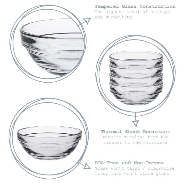 23cm Clear Lys Glass Nesting Mixing Bowl - By Duralex Online