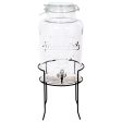 6.5L Glass Drinks Dispenser with Tap & Black Stand - By Rink Drink Online Hot Sale