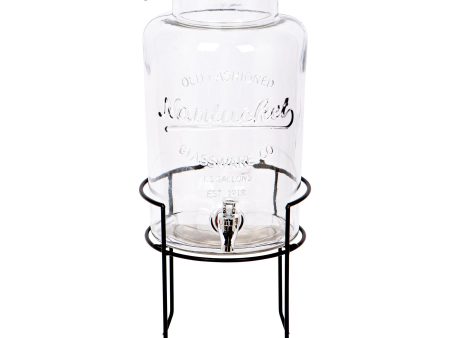 6.5L Glass Drinks Dispenser with Tap & Black Stand - By Rink Drink Online Hot Sale