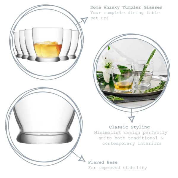 295ml Roma Whisky Glasses - Pack of Six - By LAV For Sale