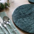 12pc Round Marble Placemats & Square Coasters Set - 30cm - Green - By Argon Tableware For Cheap