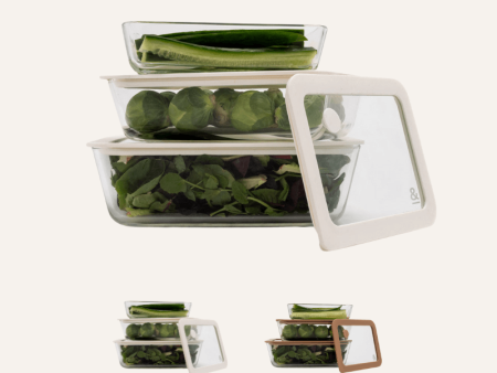 Glass Food Containers | Rectangle Mixed 3pk Online Hot Sale