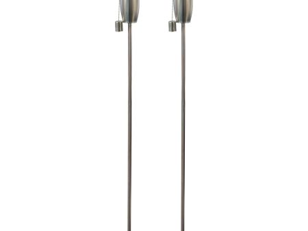 1.46m Barrel Metal Garden Fire Torches - Pack of 2 - By Harbour Housewares Sale